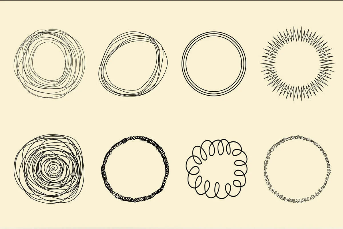 Handmade Circles Cliparts V1 Preview 2