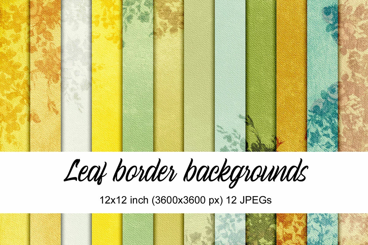 Leaf Border Digital Papers
