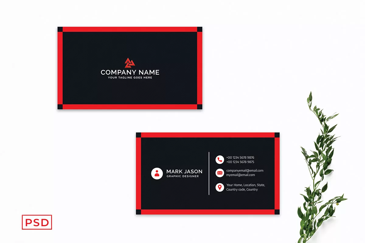 Red Corporate Business Card Template