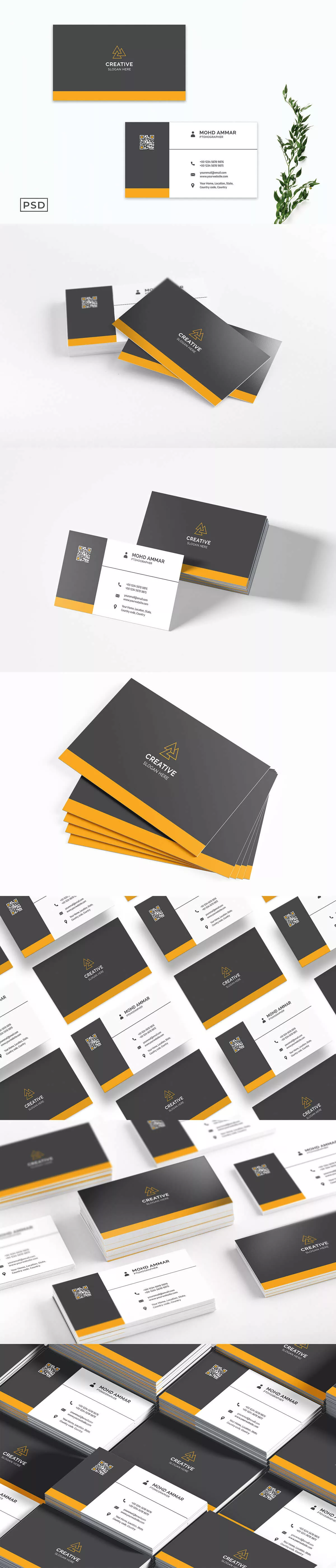 Chrome Yellow Business Card Template