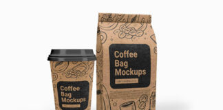 Cup and Coffee Bag Mockups