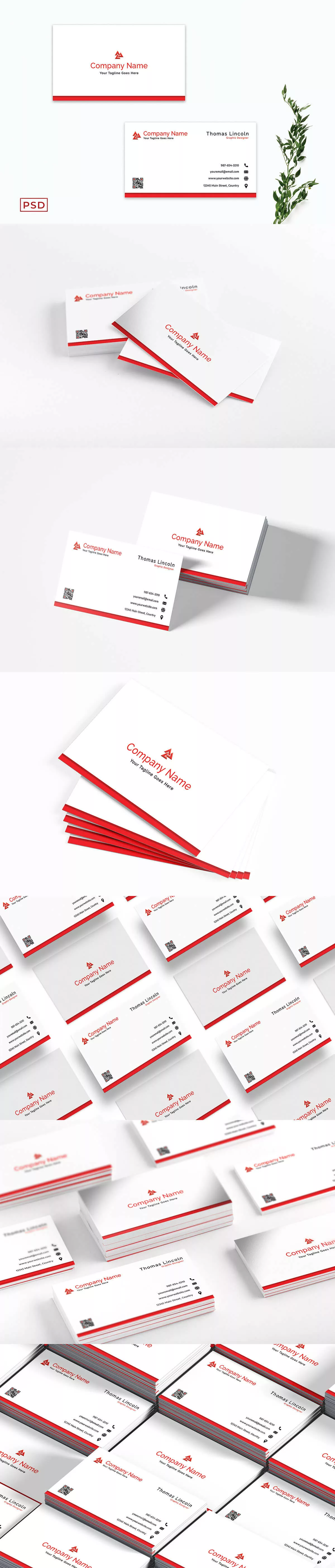 Red Business Card Template V3