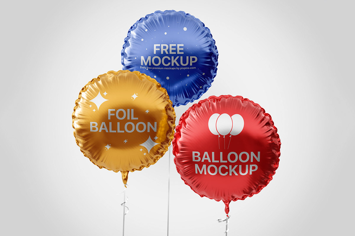 Round Foil Balloon Mockup