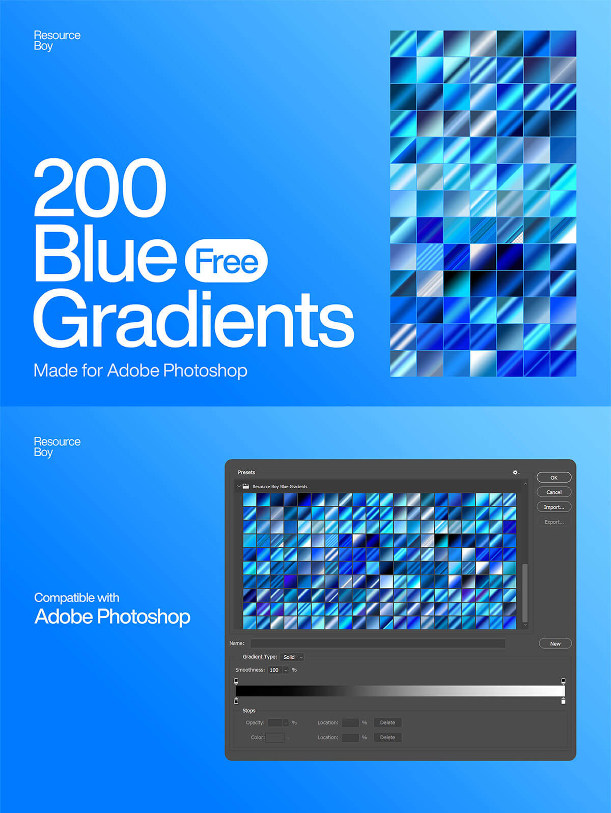 Blue Photoshop Gradients