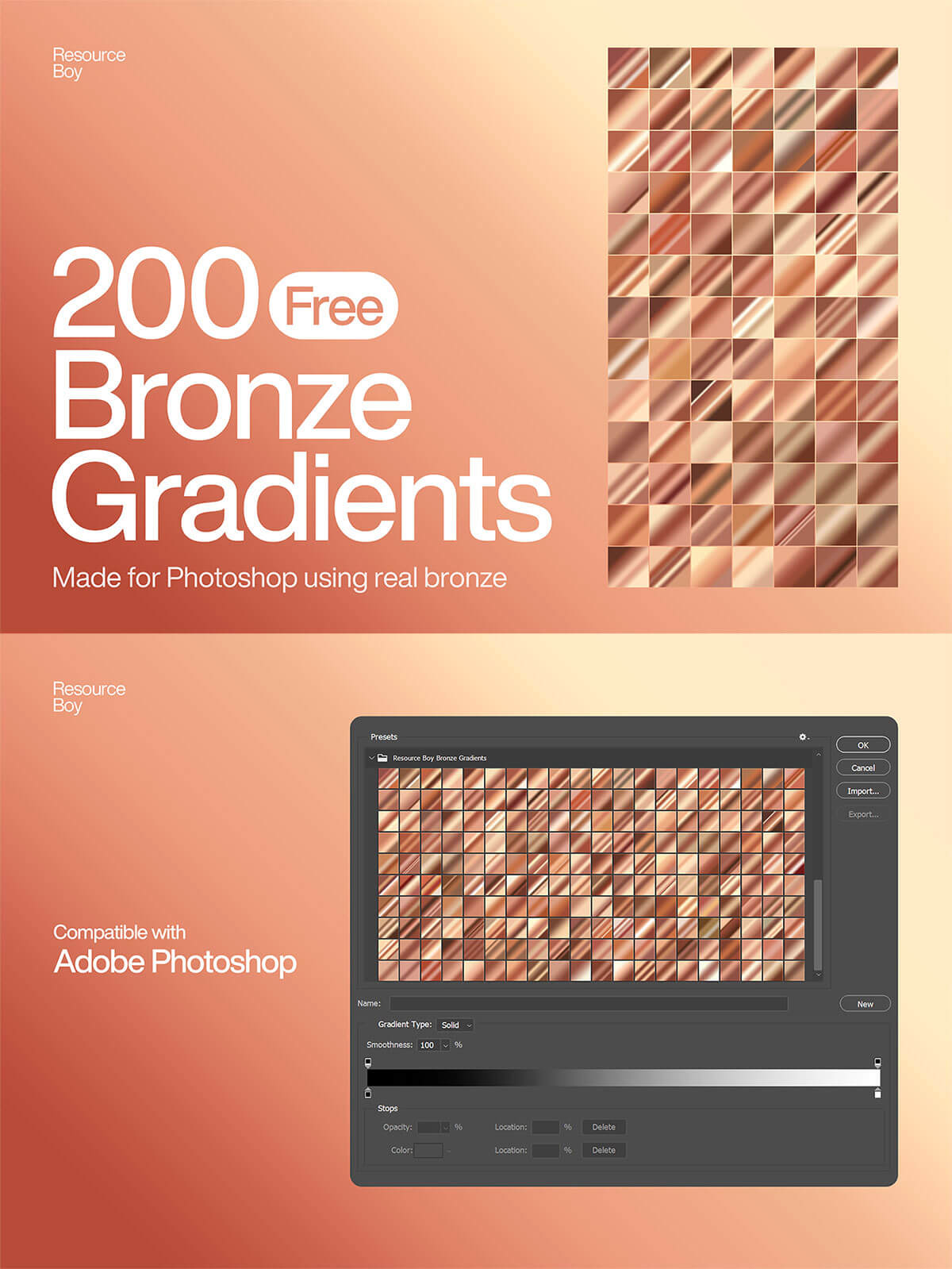 Bronze Photoshop Gradients