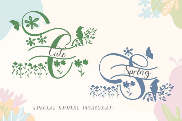 Cute Spring Monogram Typeface