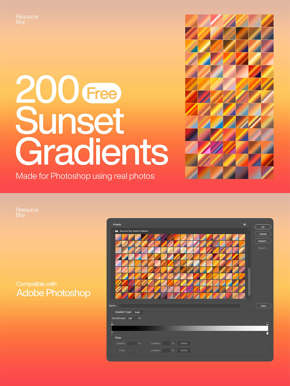 Sunset Photoshop Gradients