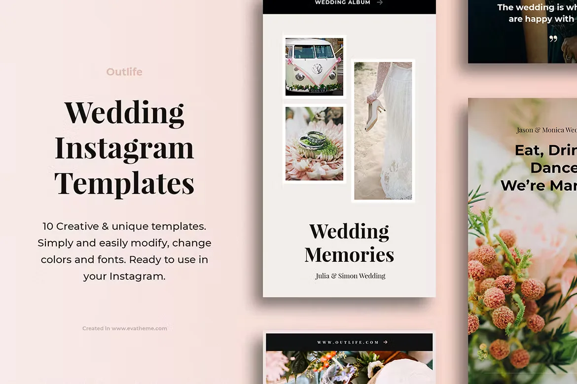 Outlife Perfect Wedding Instagram Templates