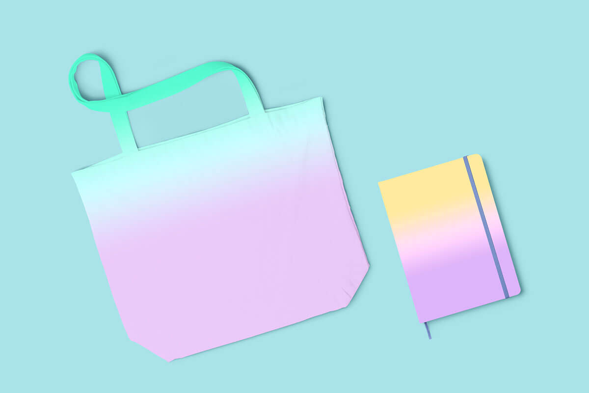 Mockup showcasing 250 Pastel Gradients Collections