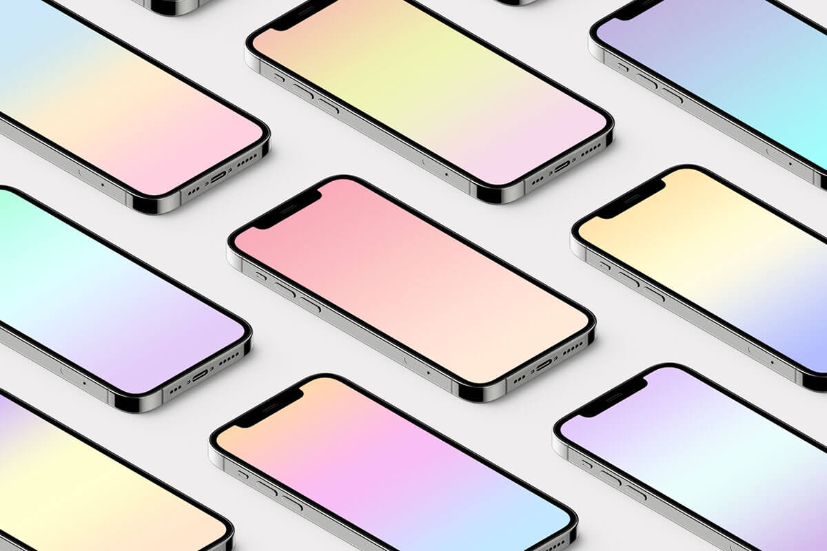 Mockup showing 250 Pastel Gradients Collections