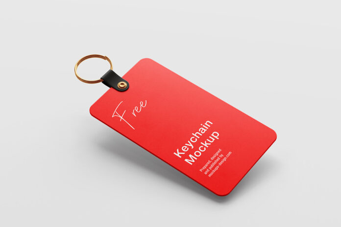Plastic Keychain Mockup