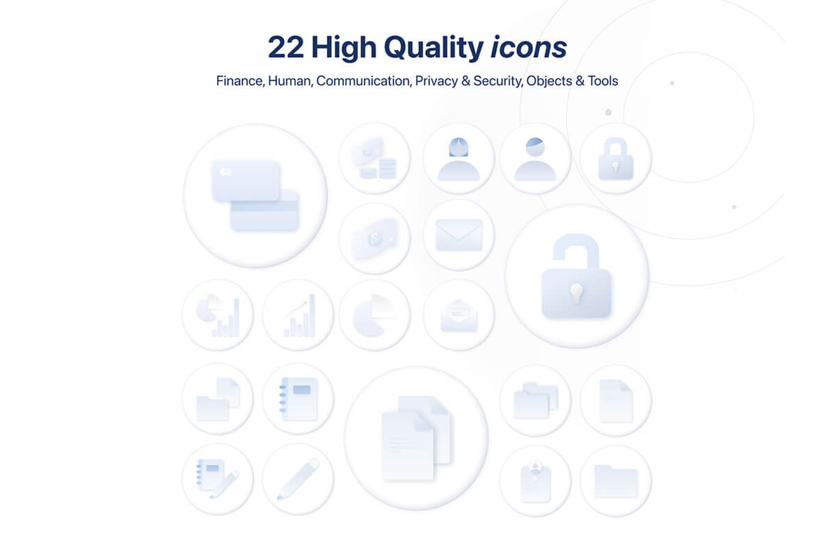 22 Free 3D Neumorphism Illustrations Icons Pack