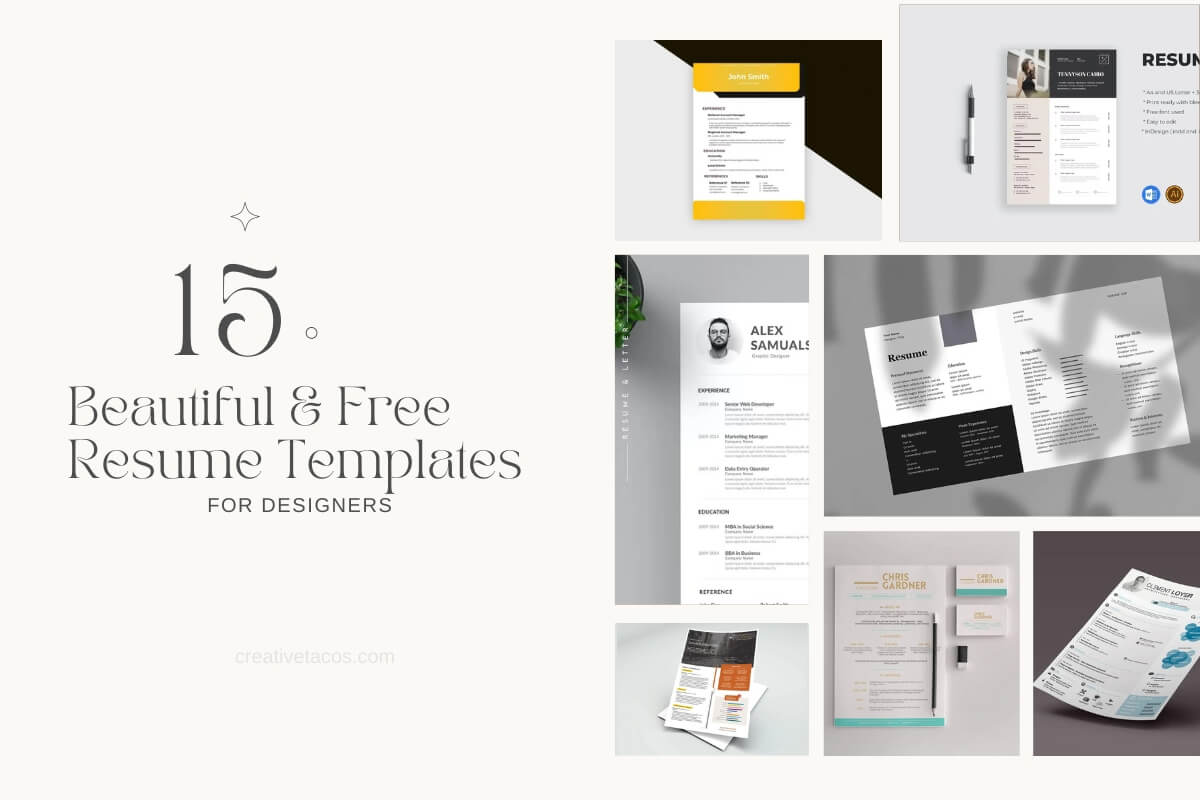 Beautiful & Free Resume Templates for Designers 2023