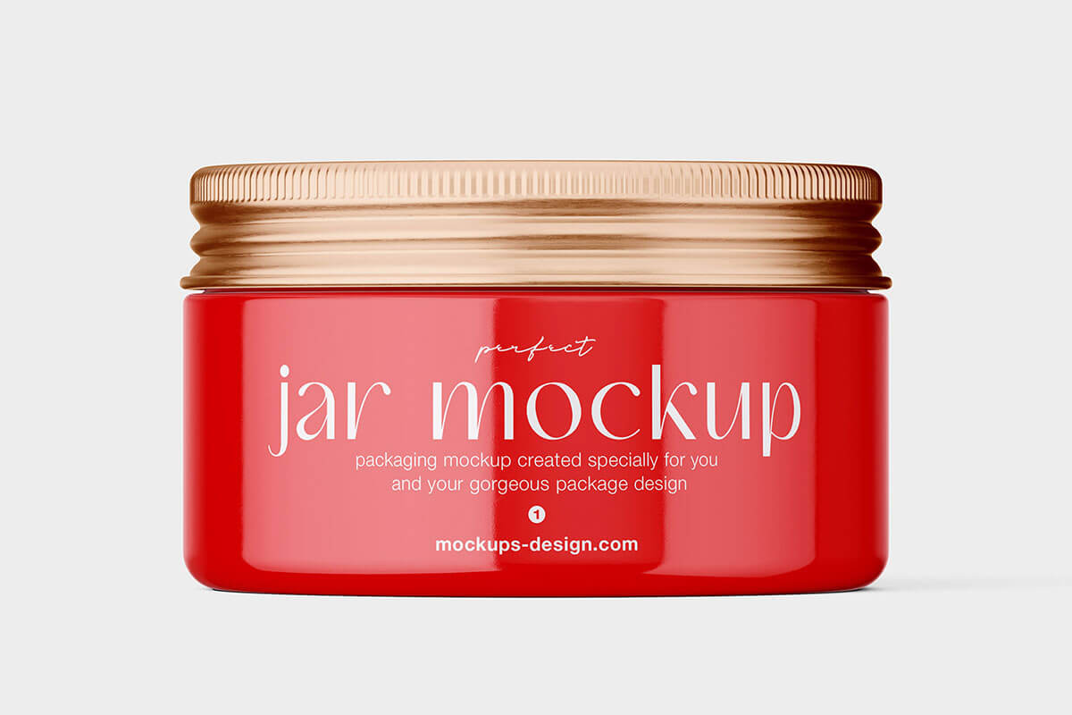 6 Free Cosmetic Metallic Jar Mockup