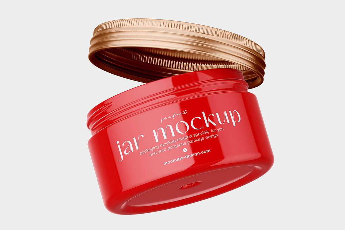 Cosmetic Metallic Jar Mockup P5
