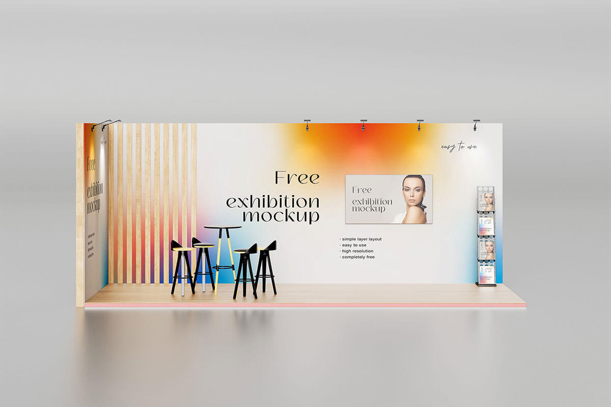 3 Free Exhibition Stand Mockup