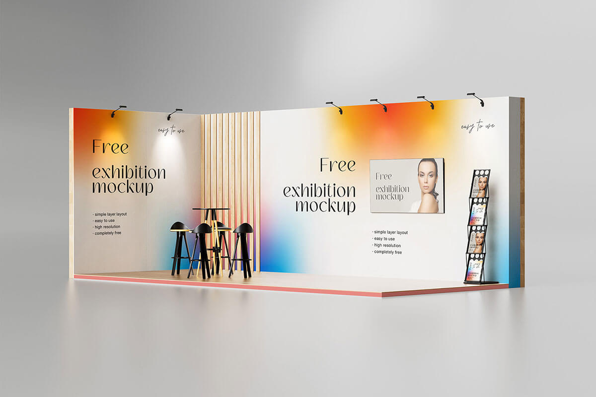 3 Free Exhibition Stand Mockup