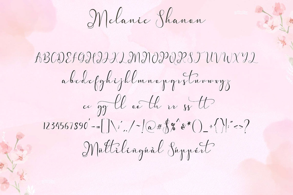 Melanie Shanon Handwritten Font P5