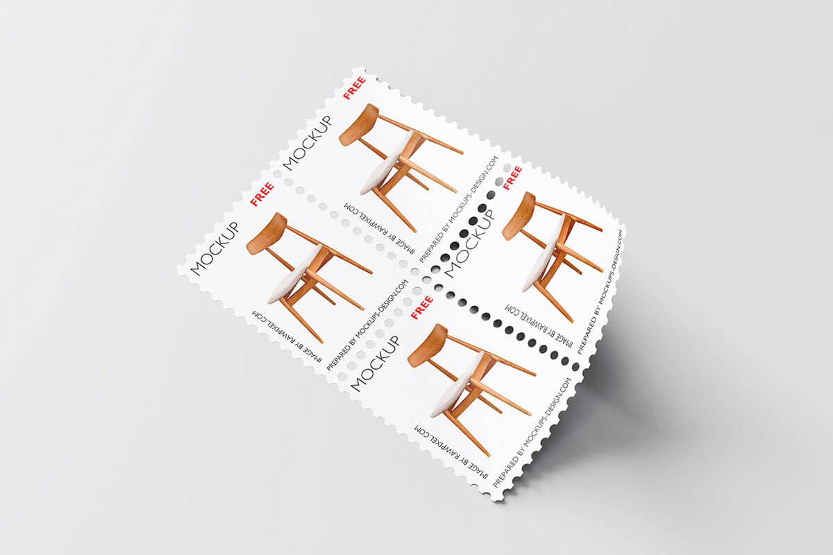 5 Free Postage Stamp Mockup Template