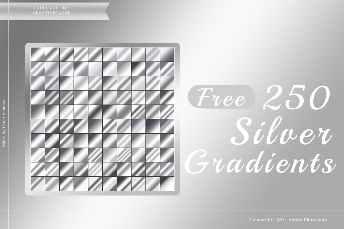 250 Silver Photoshop Gradients Collection