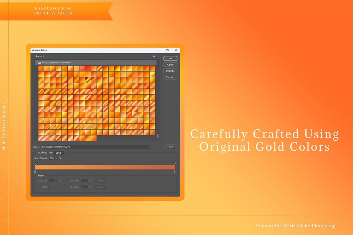 250 Orange Photoshop Gradients Collections - Free Download