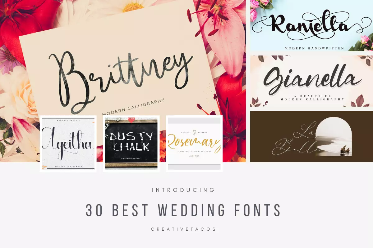 Presentation Image of 30 Best Wedding Fonts for 2023