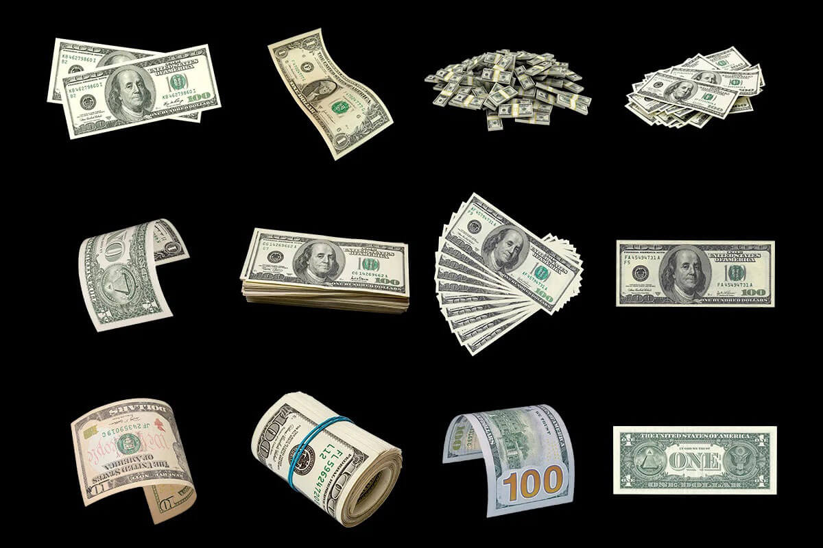 65 Free Dollar PNG Pack