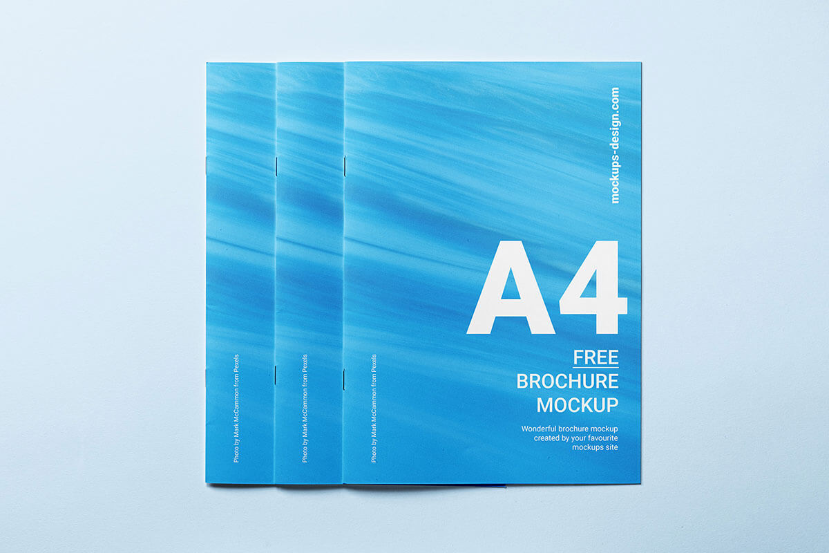 3 Free A4 Brochure Cover Mockup