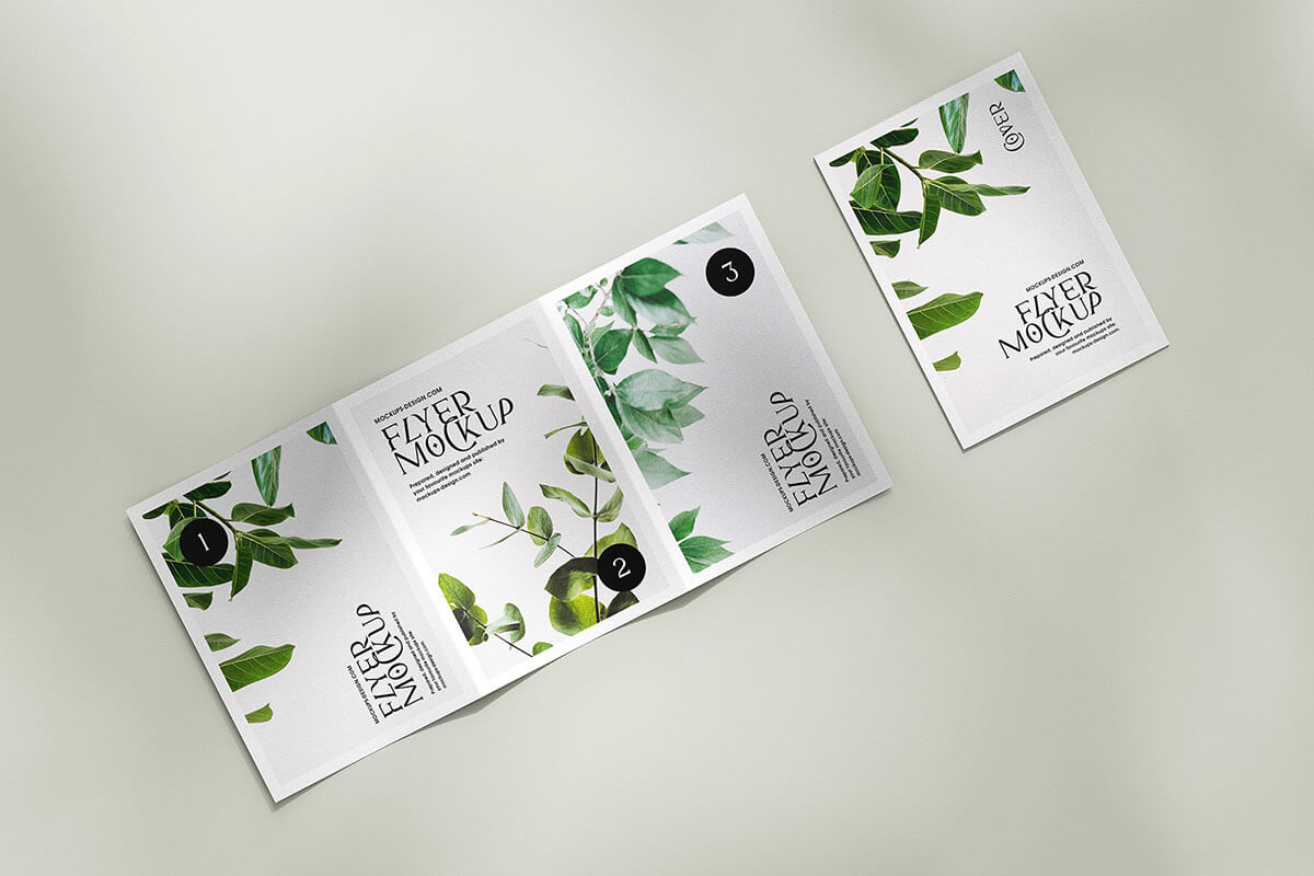 5 Free A5 Trifold Flyer Mockup