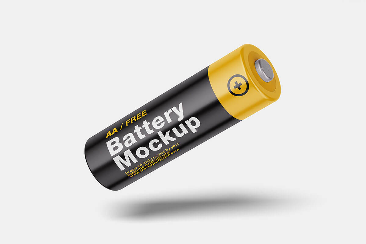 4 Free AA Battery Mockup