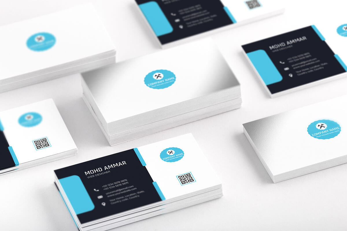 Blue Corporate Business Card Template V2