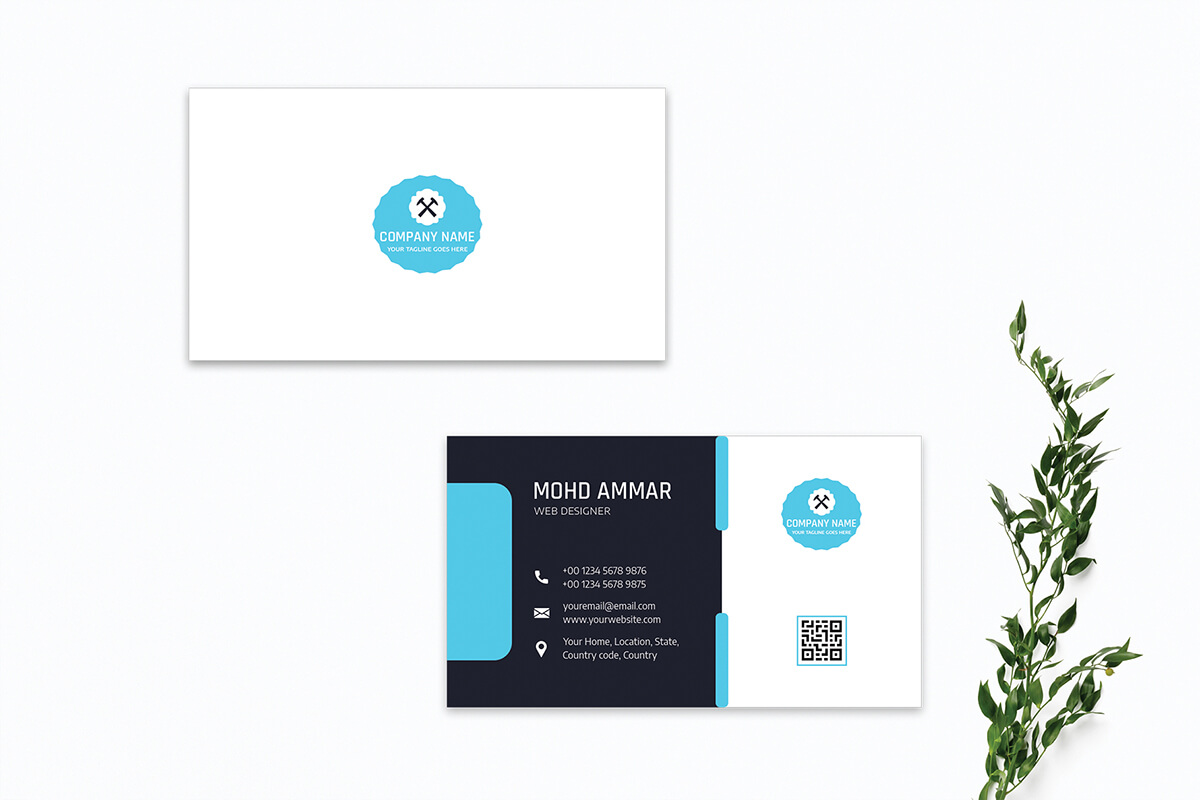 Blue Corporate Business Card Template V2