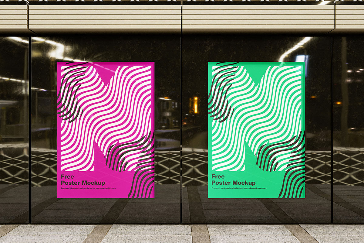 4 Free Citylight Poster Mockup