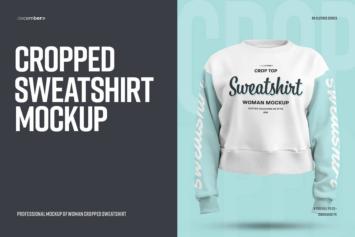 Crop Top Sweatshirt Mockup - Free Download