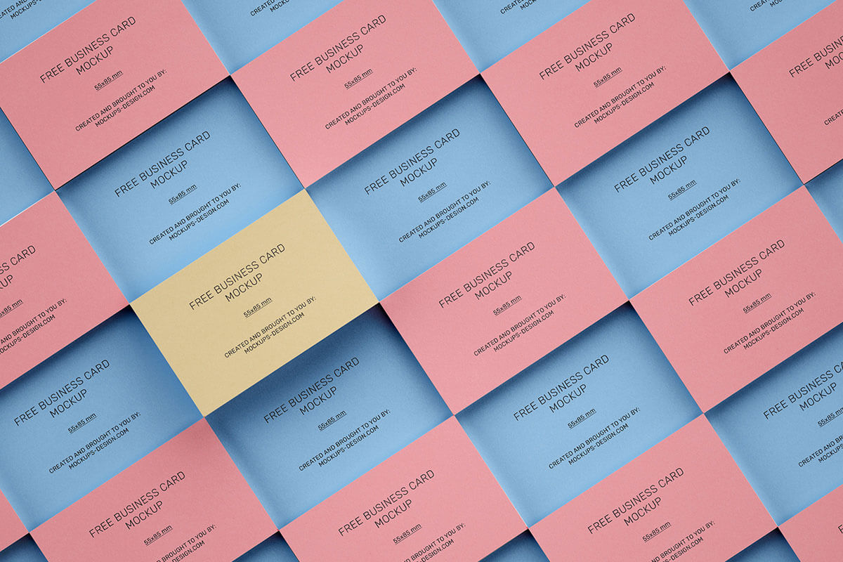3 Free Stacked Business Cards Mockups