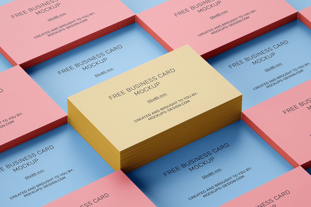 Stacked Business Cards Mockups