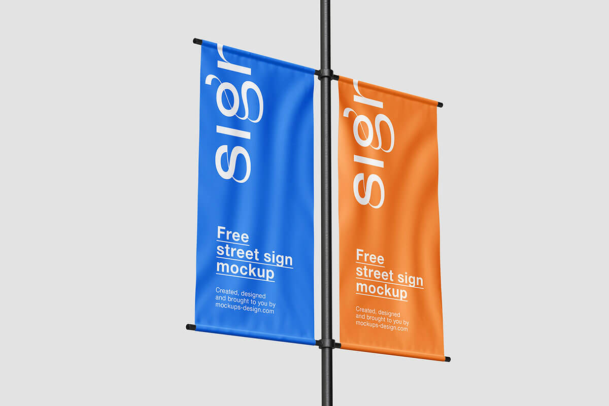 3 Free Street Banner Mockup