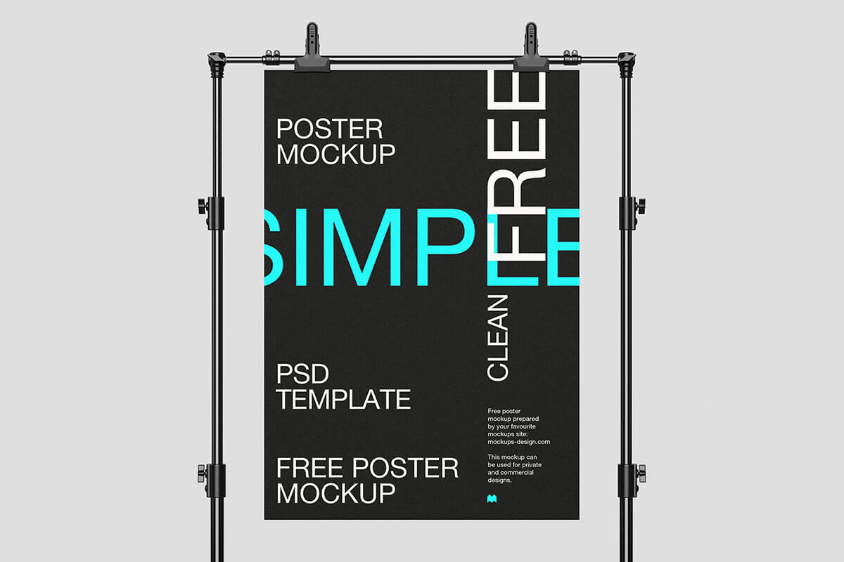 5 Free Tripod Poster Mockup