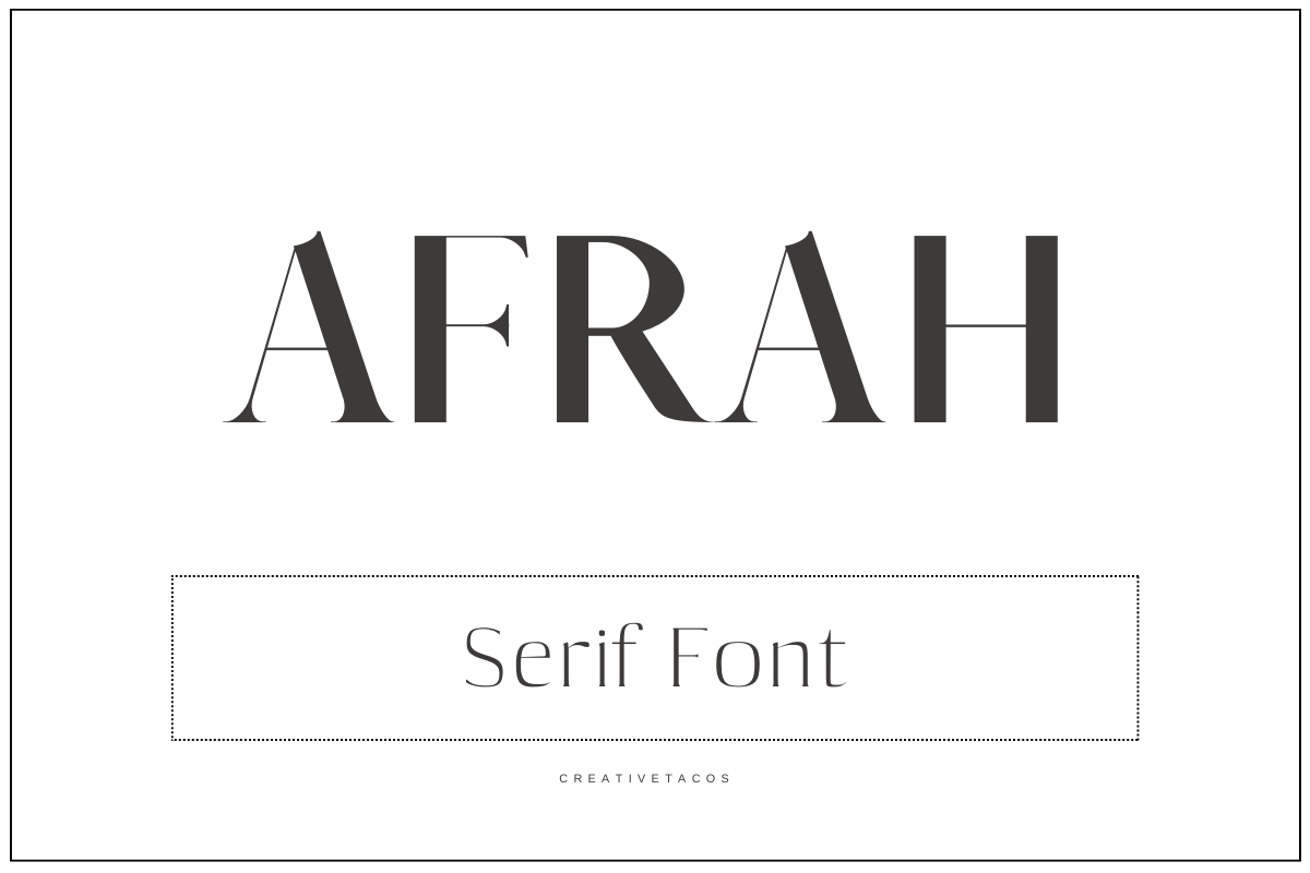 This is a featured image of Afrah Serif Font