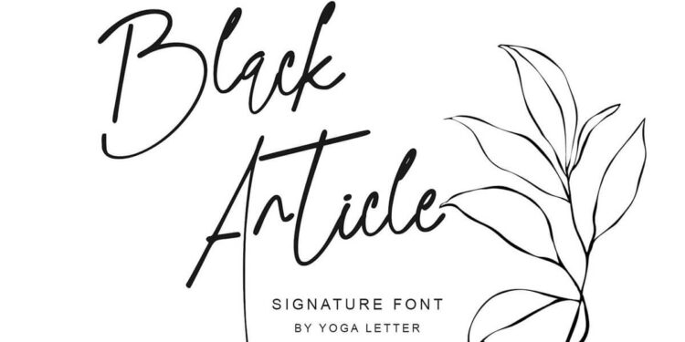 Black Article Signature Font