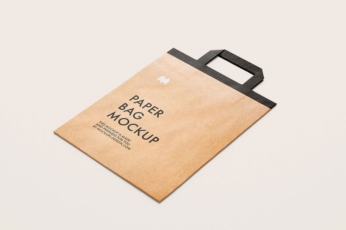 Flattened Paper Bag Mockup