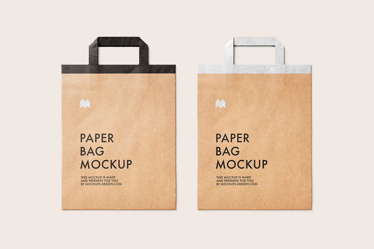 Flattened Paper Bag Mockup