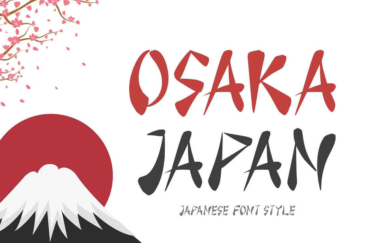 Osaka Japan Display Font