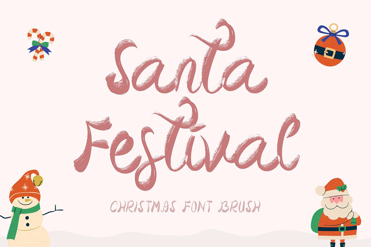 Santa Festival Brush Font