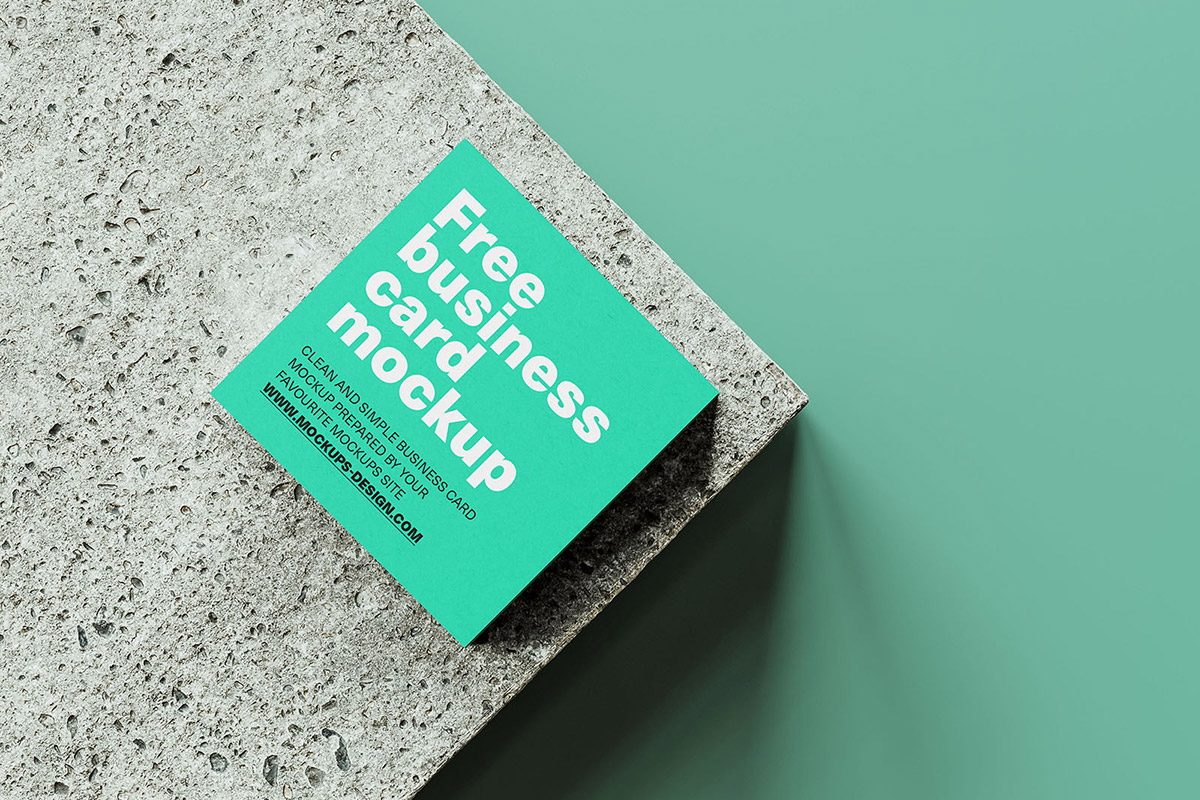 Square Business Cards Mockup
