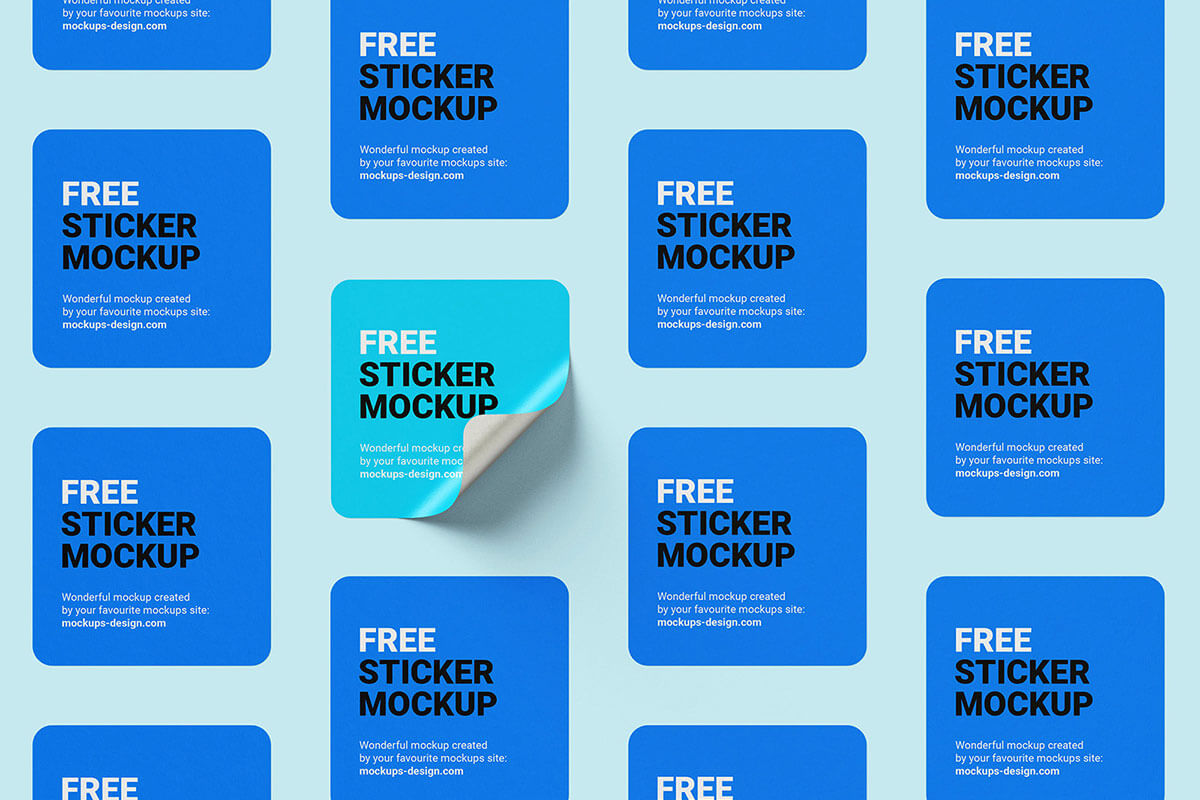 Square Sticker Mockup Pack