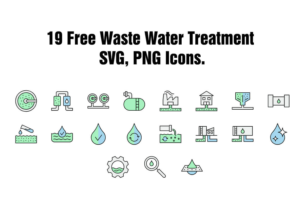 Waste Water Treatment Icon Pack