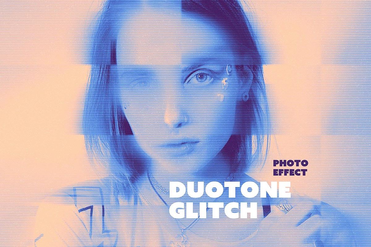 Duotone Glitch Photo Effect