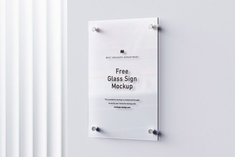 Glass Sign Mockup