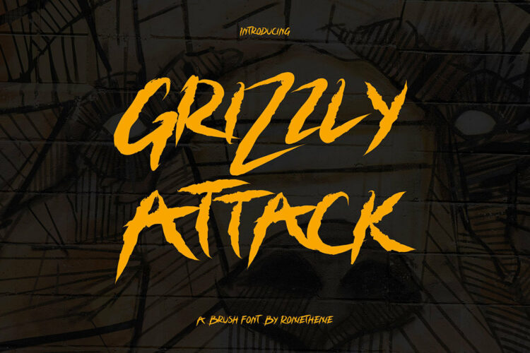 Grizzly Attack Brush Font